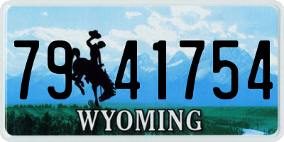 WY license plate 7941754