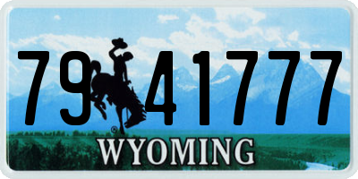 WY license plate 7941777
