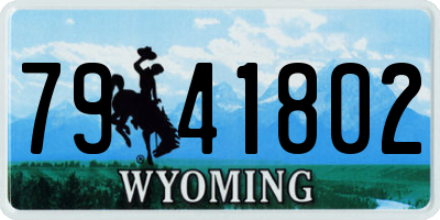 WY license plate 7941802
