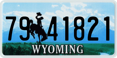 WY license plate 7941821