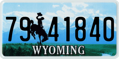 WY license plate 7941840