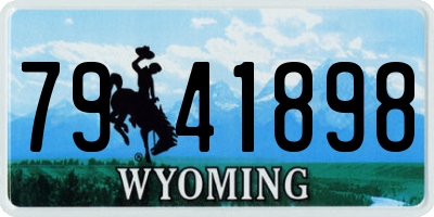 WY license plate 7941898