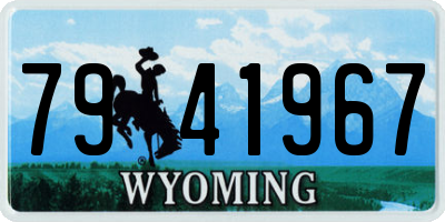 WY license plate 7941967
