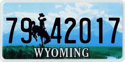 WY license plate 7942017
