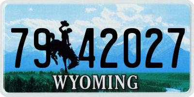 WY license plate 7942027
