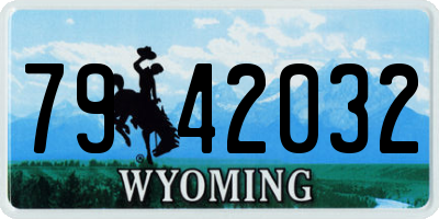WY license plate 7942032