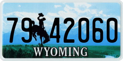 WY license plate 7942060