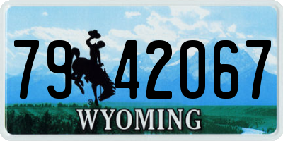 WY license plate 7942067