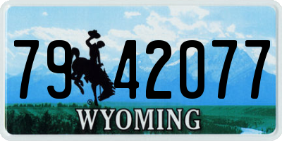 WY license plate 7942077