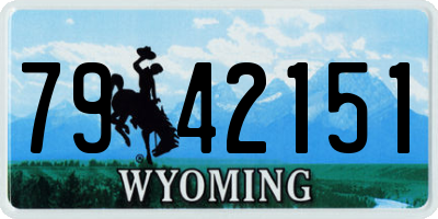 WY license plate 7942151