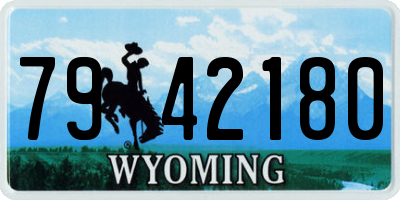 WY license plate 7942180