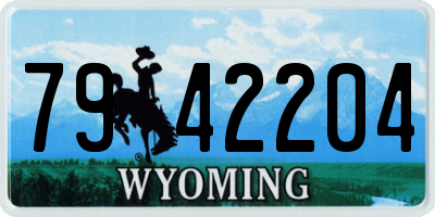 WY license plate 7942204