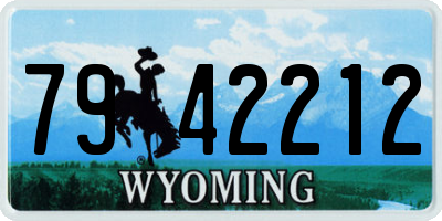 WY license plate 7942212
