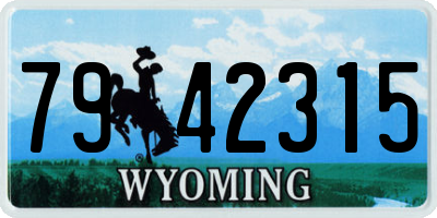 WY license plate 7942315