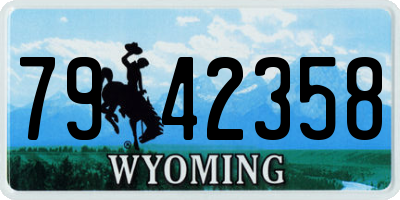 WY license plate 7942358