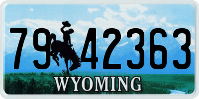 WY license plate 7942363