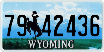 WY license plate 7942436