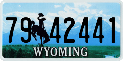 WY license plate 7942441