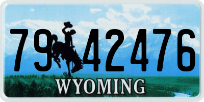 WY license plate 7942476