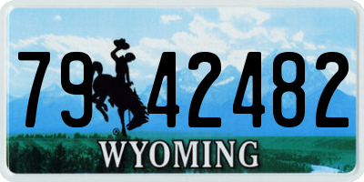 WY license plate 7942482