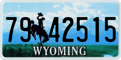 WY license plate 7942515