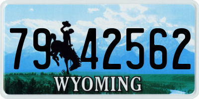 WY license plate 7942562