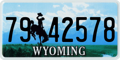 WY license plate 7942578