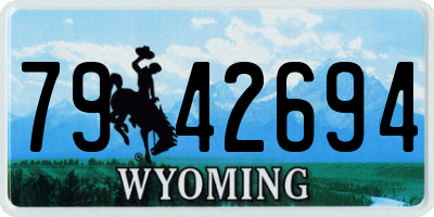 WY license plate 7942694