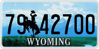 WY license plate 7942700