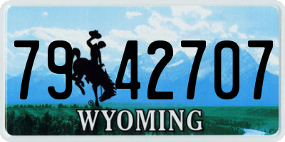 WY license plate 7942707