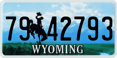 WY license plate 7942793