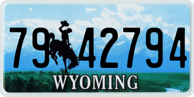 WY license plate 7942794