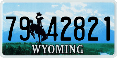WY license plate 7942821