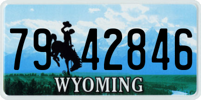 WY license plate 7942846
