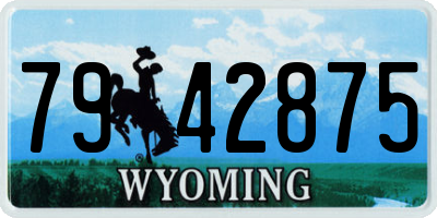 WY license plate 7942875