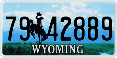 WY license plate 7942889