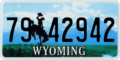 WY license plate 7942942