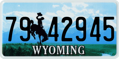 WY license plate 7942945
