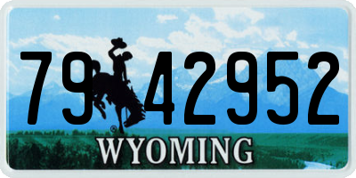 WY license plate 7942952