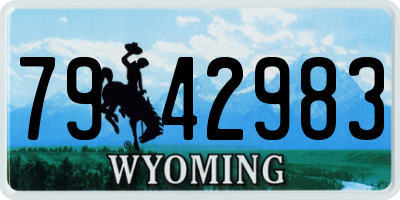 WY license plate 7942983
