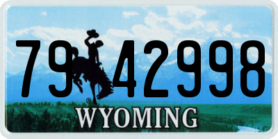 WY license plate 7942998