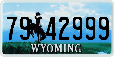 WY license plate 7942999