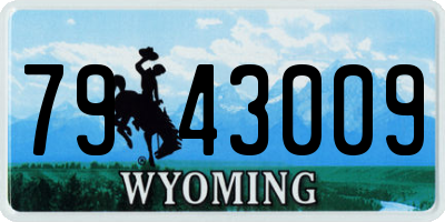 WY license plate 7943009
