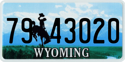 WY license plate 7943020