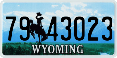 WY license plate 7943023