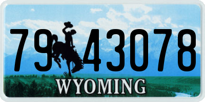 WY license plate 7943078