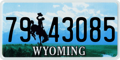 WY license plate 7943085