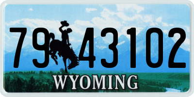 WY license plate 7943102