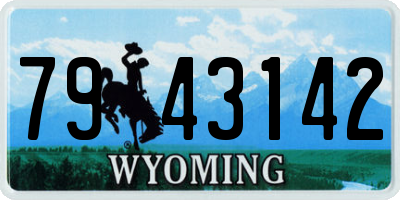 WY license plate 7943142