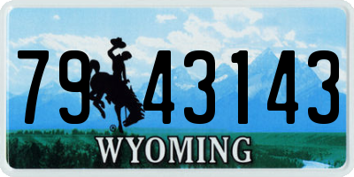 WY license plate 7943143